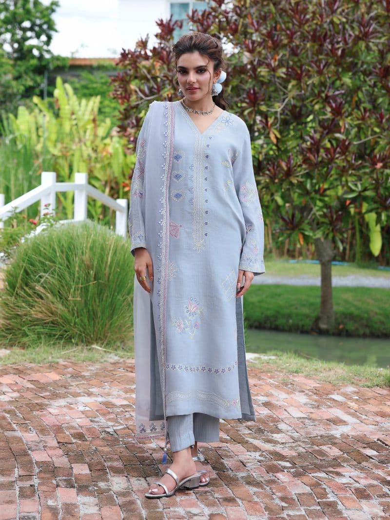 Embroidered Blended Suit