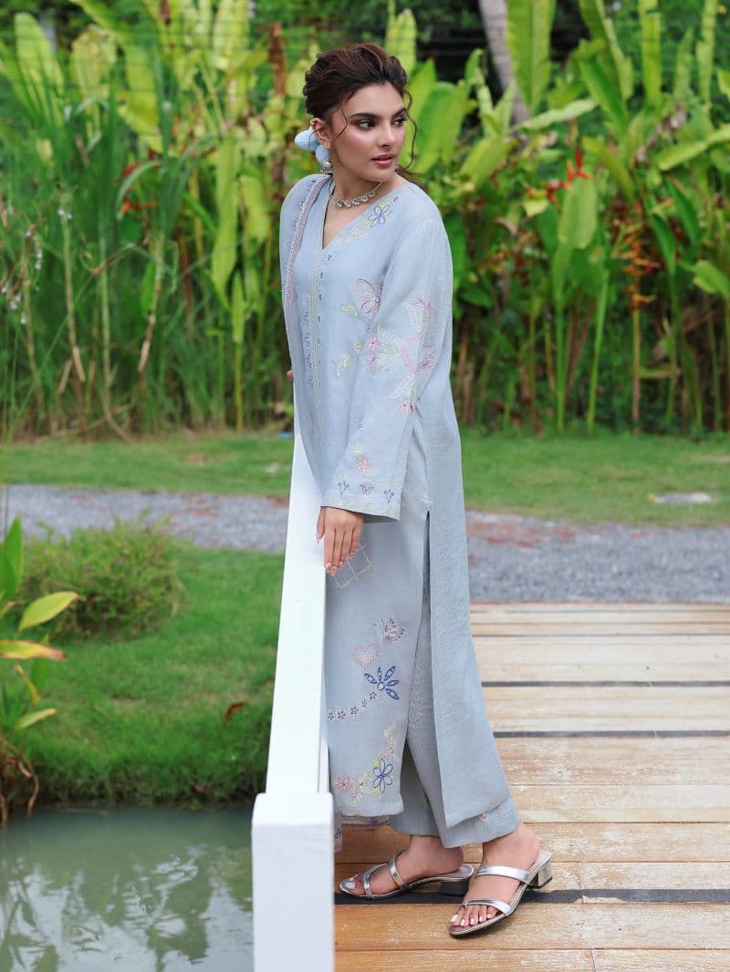 Embroidered Blended Suit