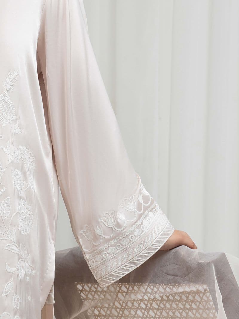 Embroidered Satin Suit