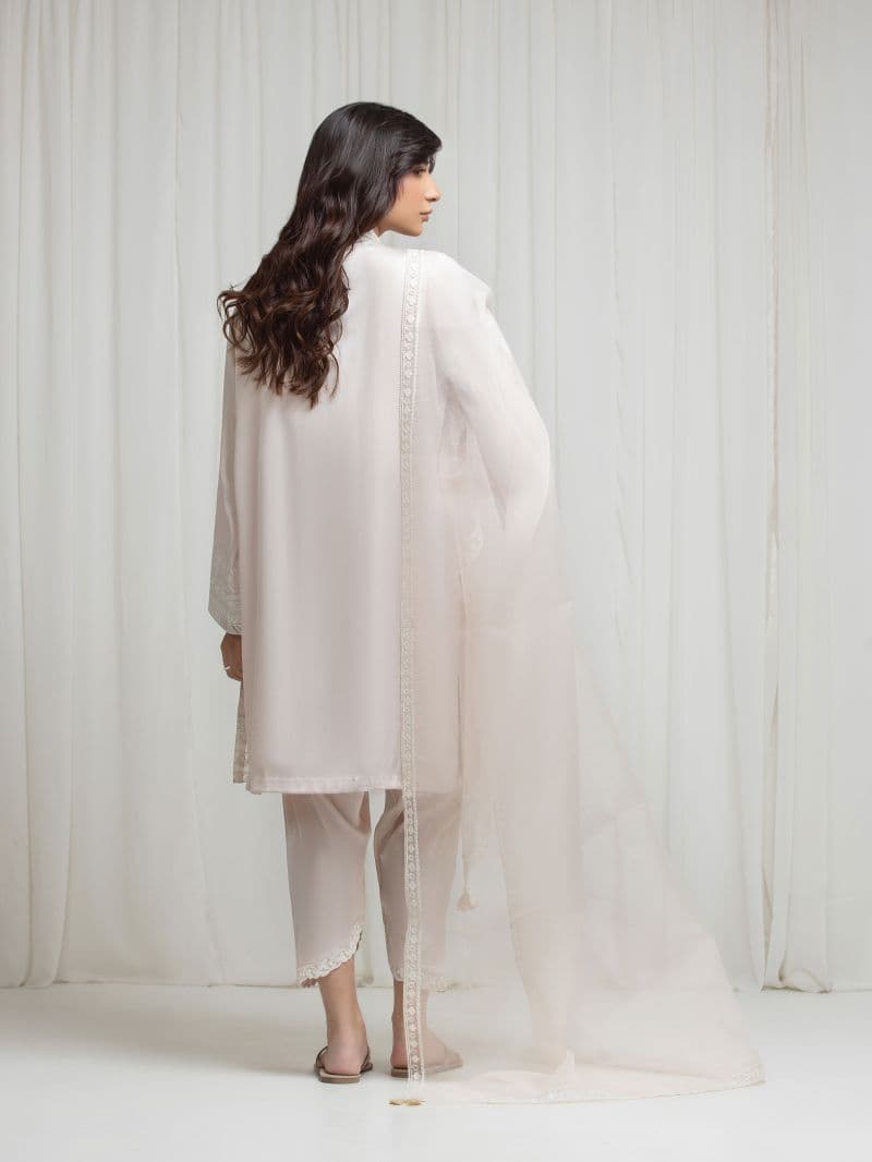 Embroidered Satin Suit
