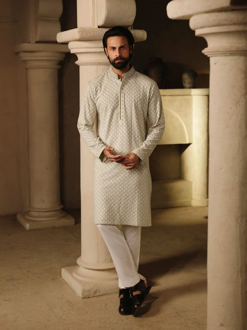 Embroidered Viscose Kurta Pajama thumbnail