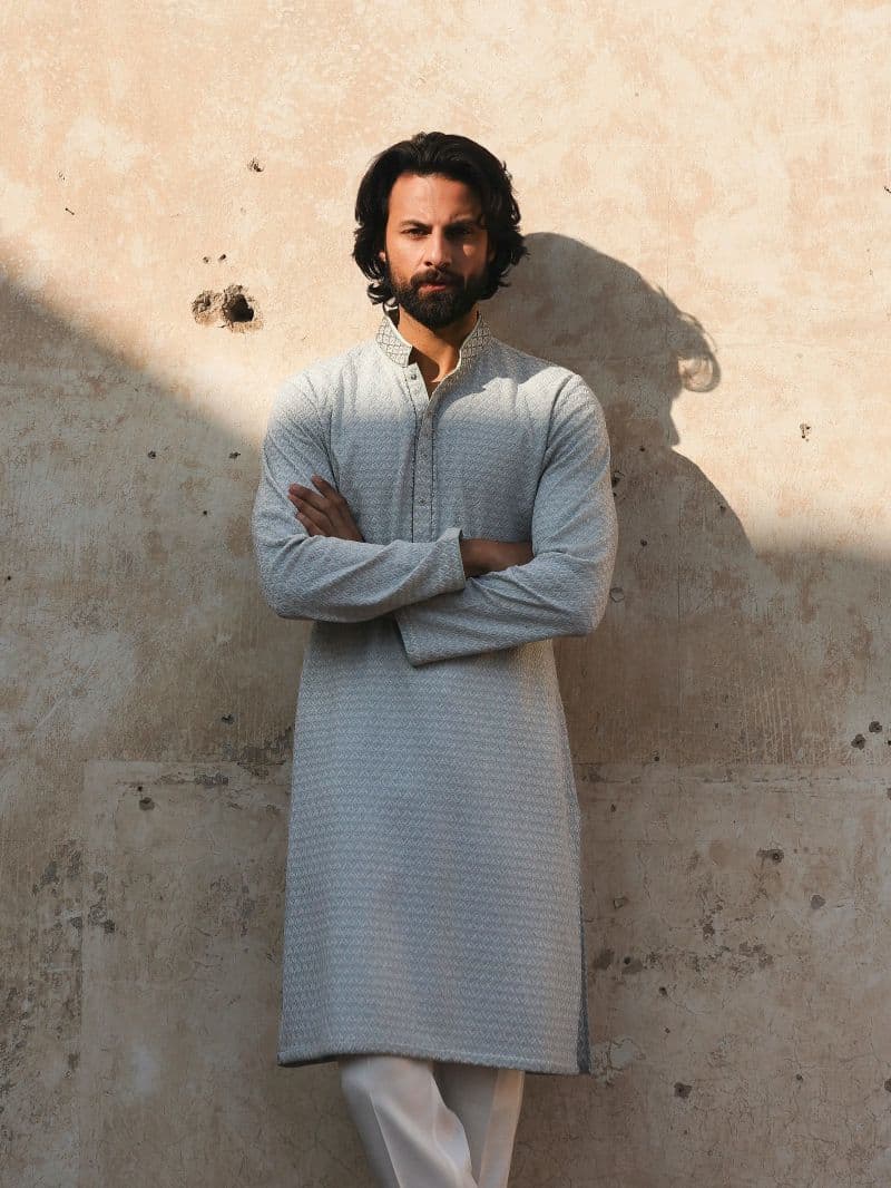 Embroidered Shiffli Kurta Pajama