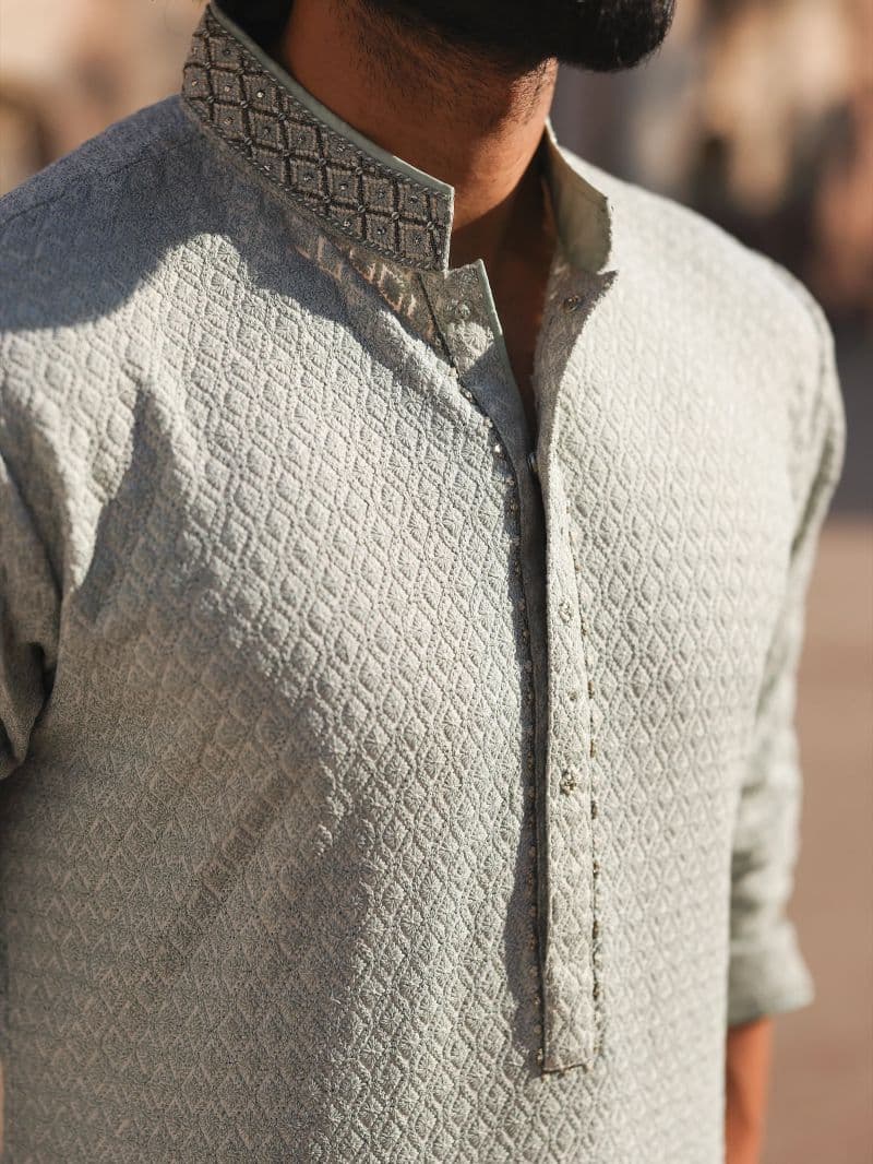Embroidered Shiffli Kurta Pajama