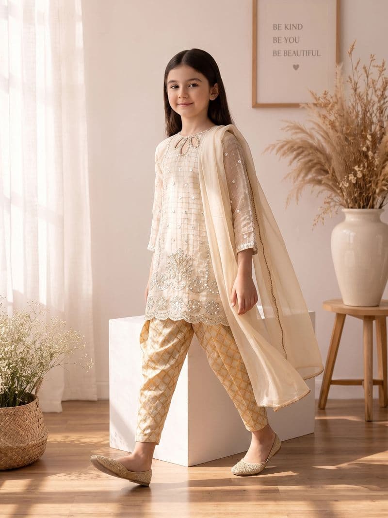 Embroidered Organza Suit
