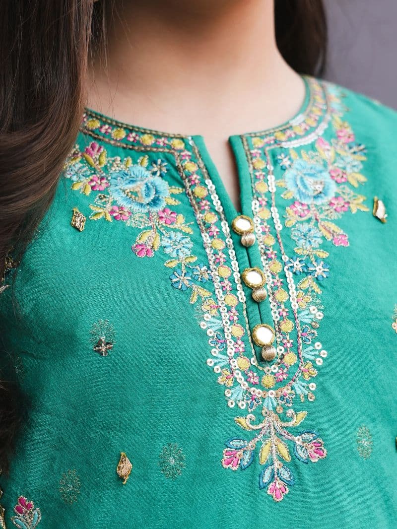 Embroidered Cotton Jacquard Shirt Trouser