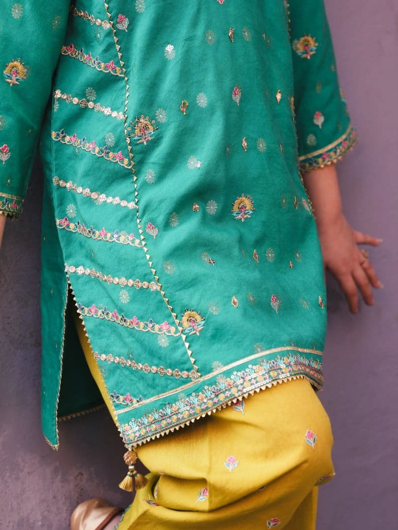 Embroidered Cotton Jacquard Shirt Trouser