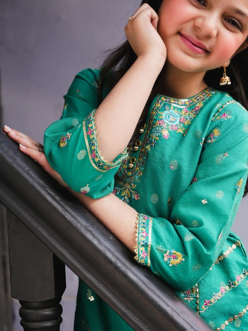 Embroidered Cotton Jacquard Shirt Trouser