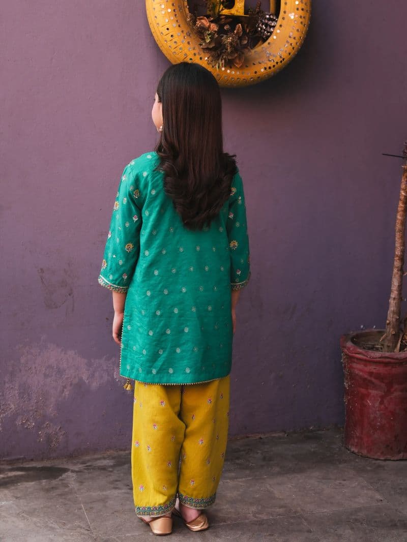 Embroidered Cotton Jacquard Shirt Trouser