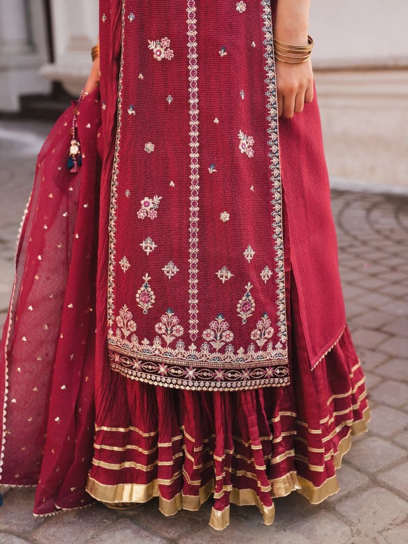 Embroidered Chanderi Suit