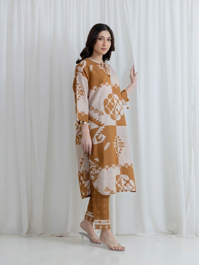 Printed Khaddar Co-Ord Set