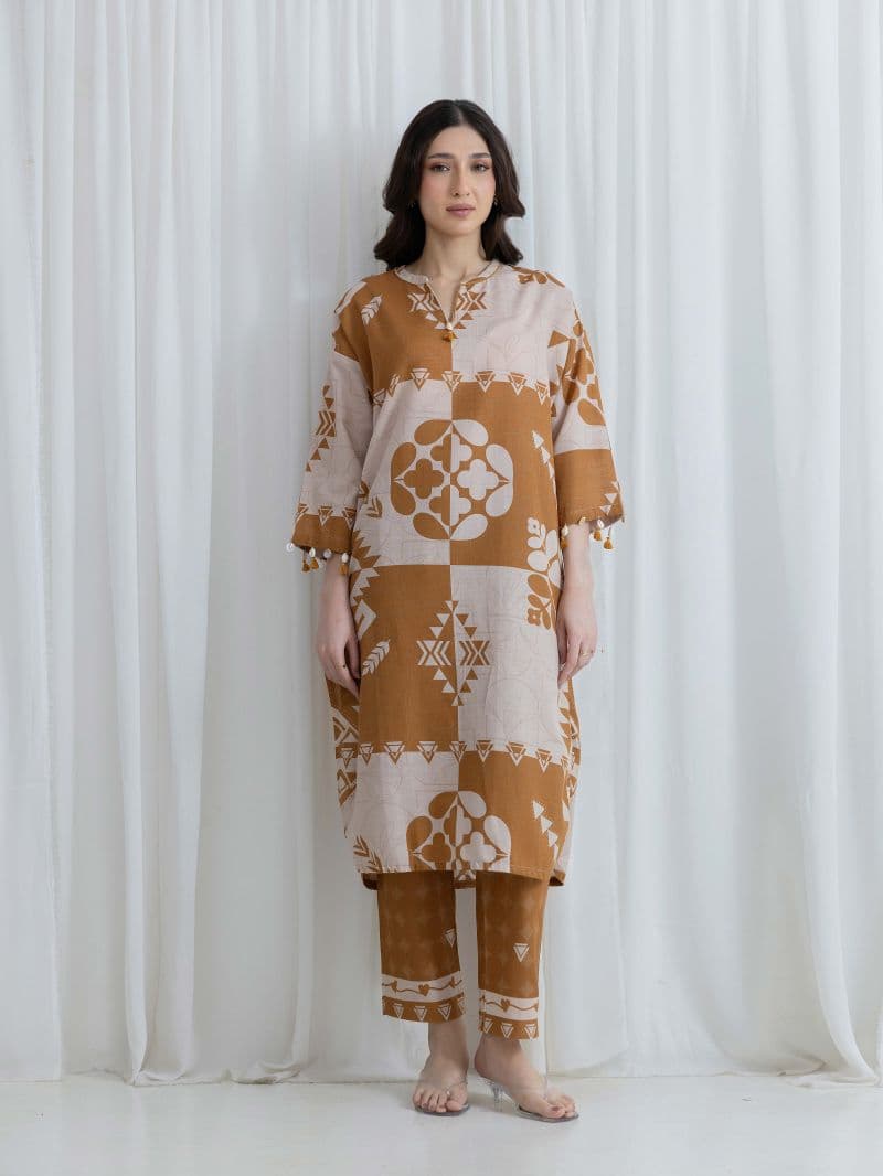 Printed Khaddar Co-Ord Set