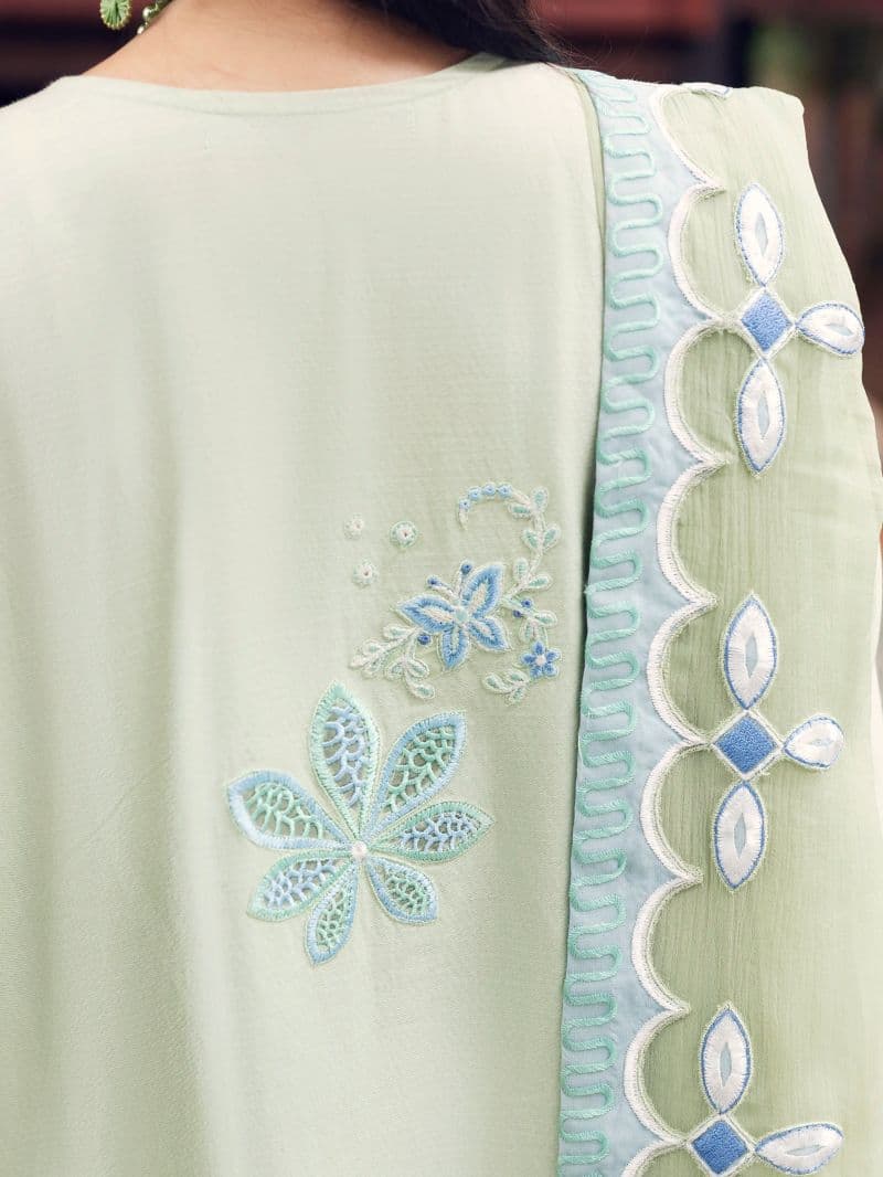 Embroidered Dobby Suit - EWU6V7-33632-3P thumbnail