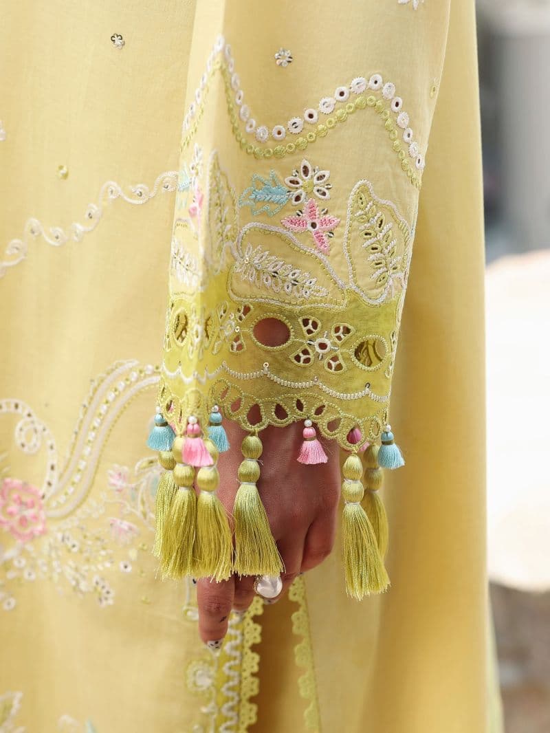 Embroidered Cambric Suit - EWU6V2-33659-3P