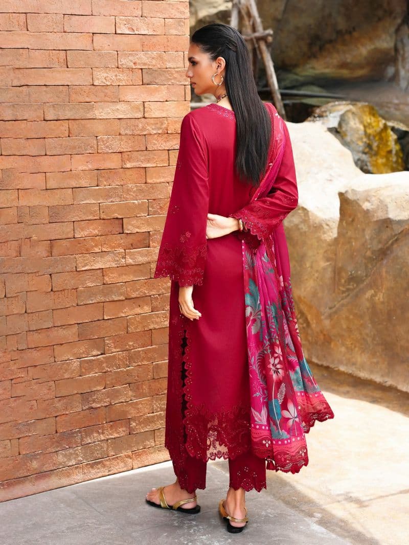 Embroidered Cambric Suit - EWU6V2-33655-3P