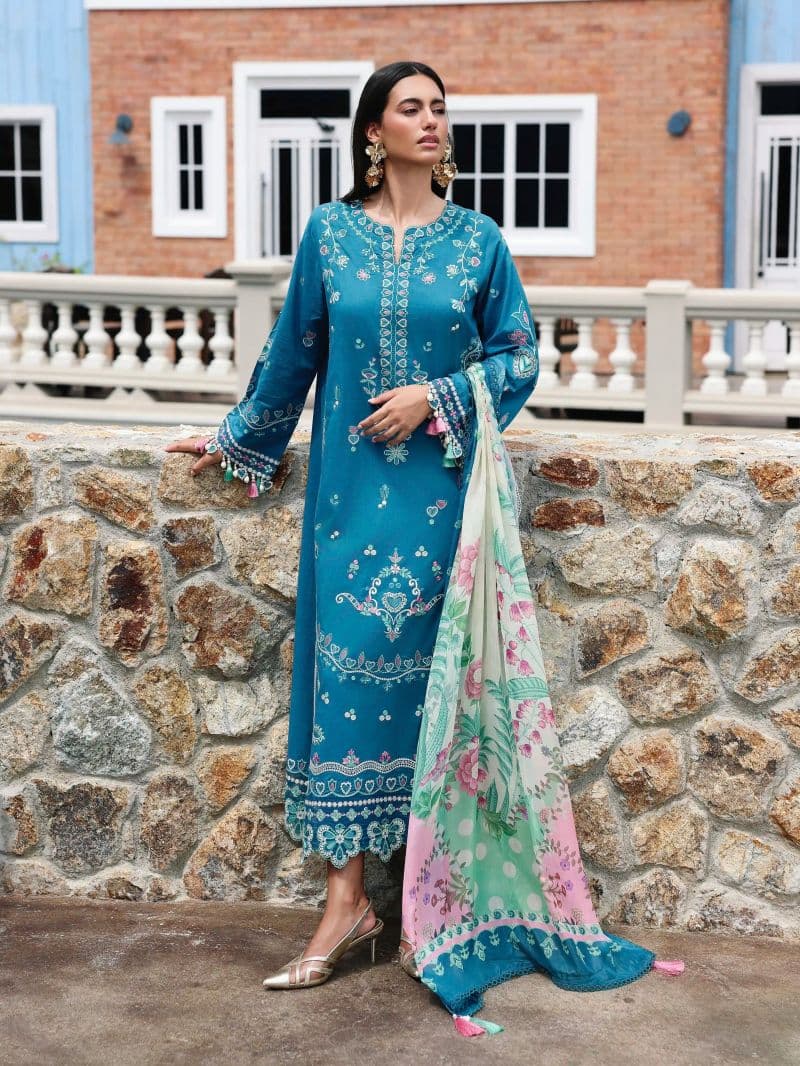Embroidered Cambric Suit - EWU6V2-33654-3P thumbnail
