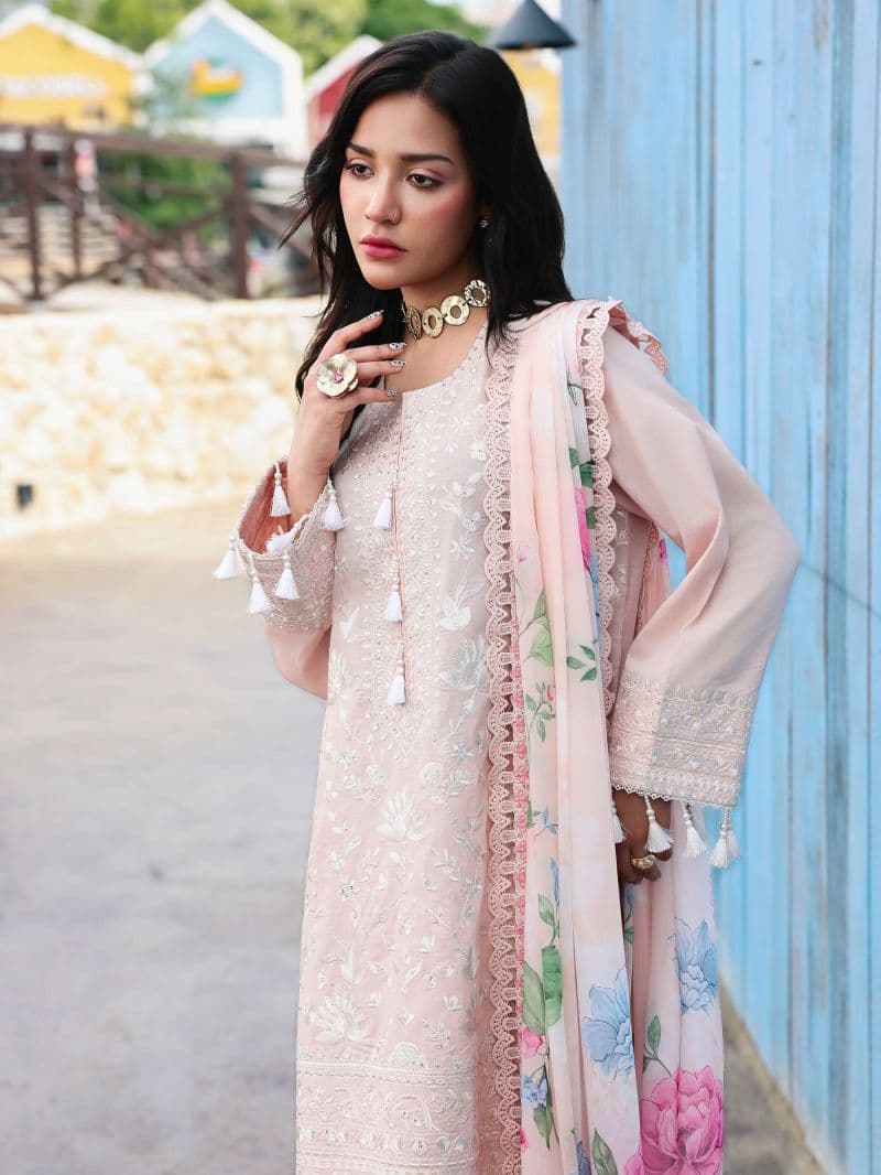 Embroidered Cambric Suit - EWU6V2-33652-3P thumbnail