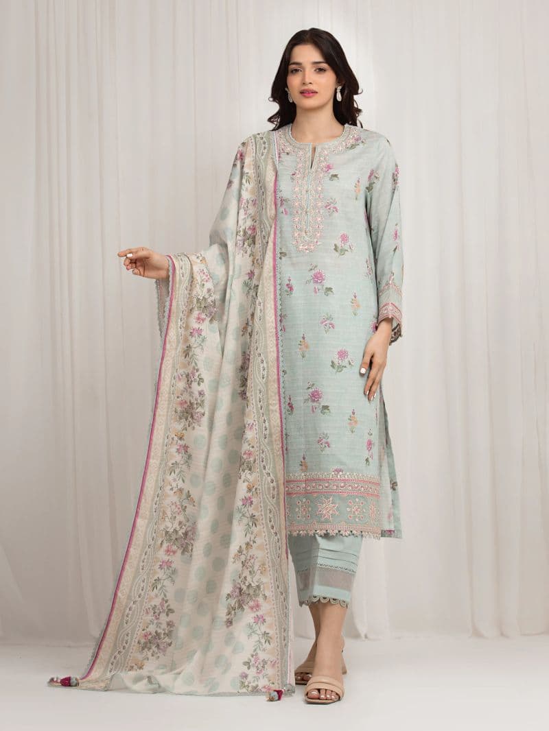 Embroidered Zari Lawn Suit - EWU6V23-33413-3P