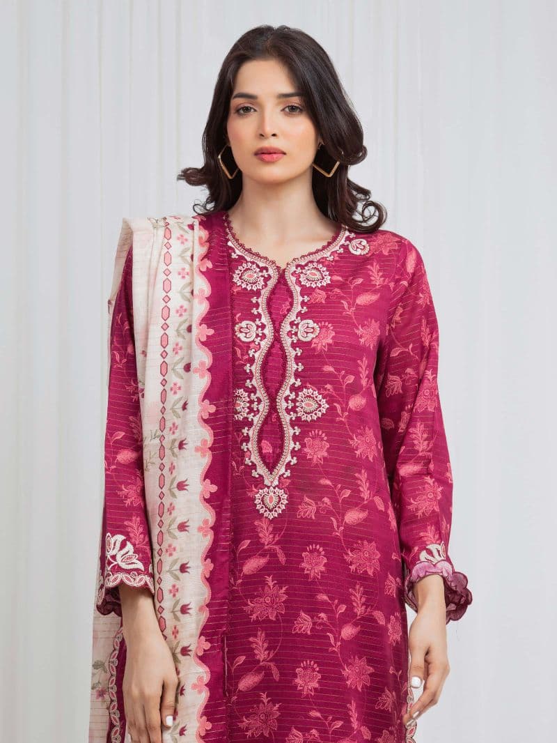 Embroidered Zari Lawn Suit - EWU6V23-33417-3P