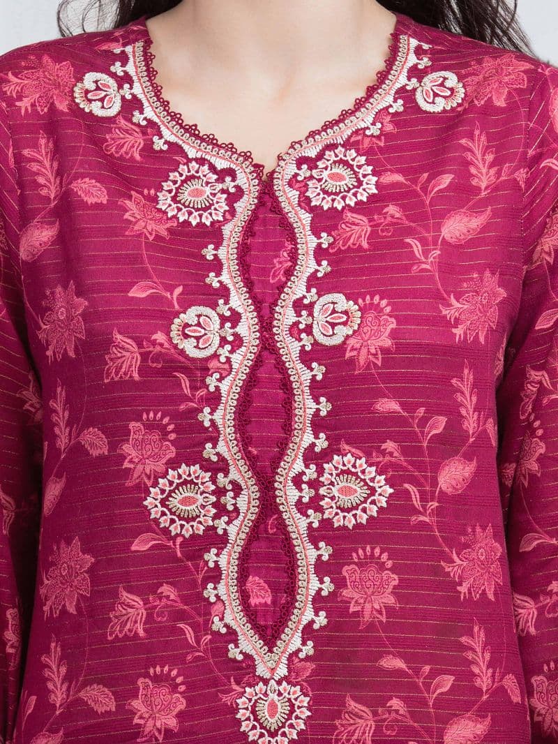 Embroidered Zari Lawn Suit - EWU6V23-33417-3P