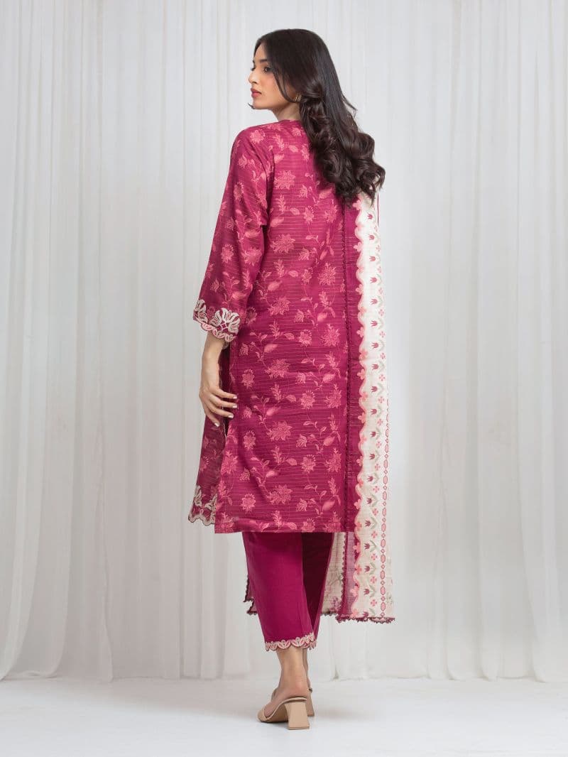 Embroidered Zari Lawn Suit - EWU6V23-33417-3P