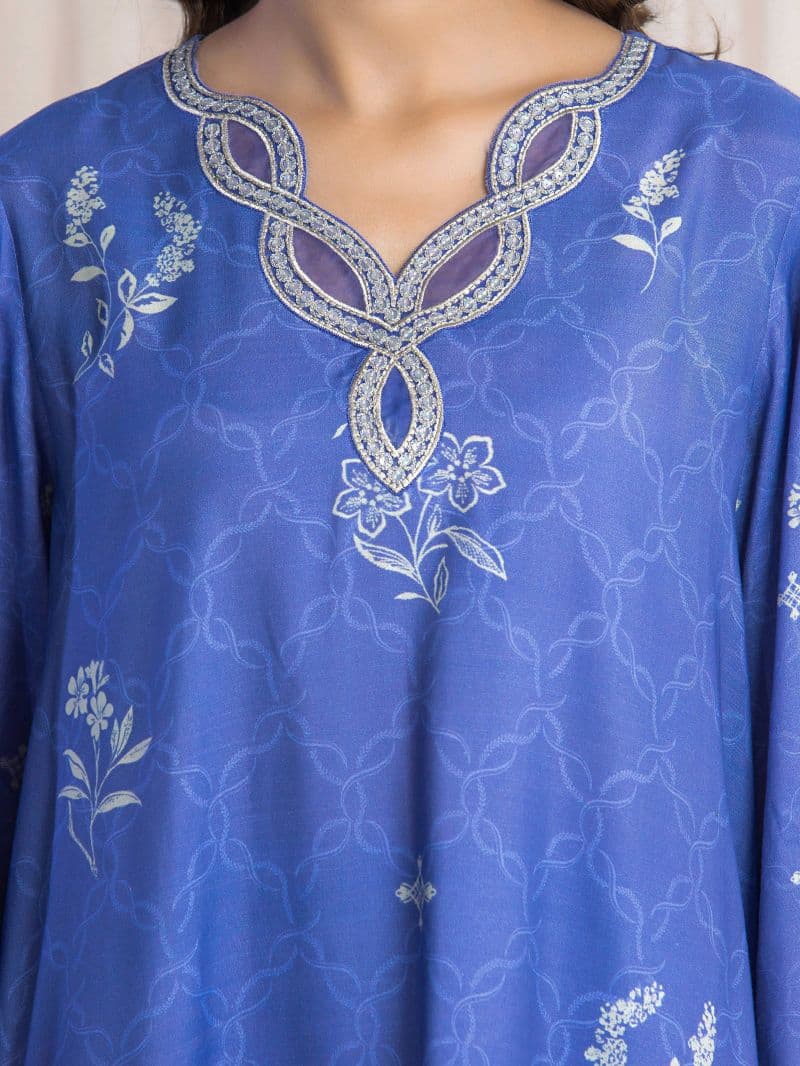 Embroidered Silk Suit - EWU6V16-33530-3P
