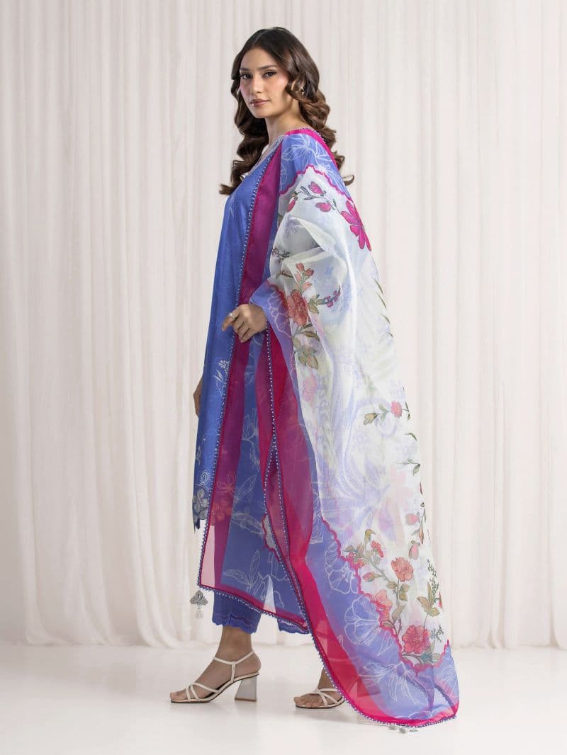 Embroidered Silk Suit - EWU6V16-33530-3P