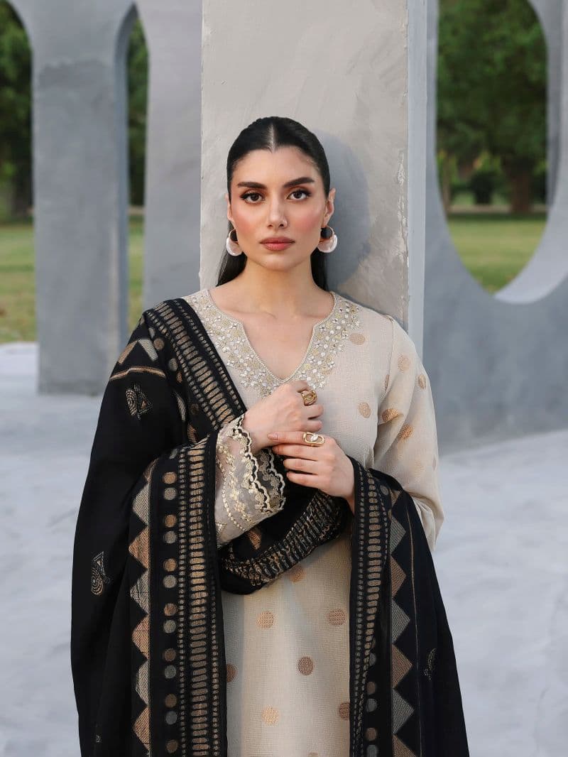 Embroidered Jacquard Suit - EWU6V3-33464-3P thumbnail