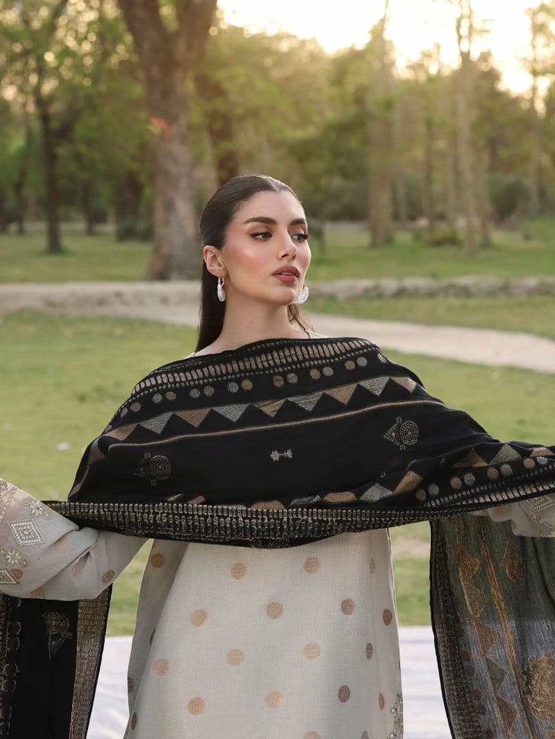Embroidered Jacquard Suit - EWU6V3-33464-3P thumbnail