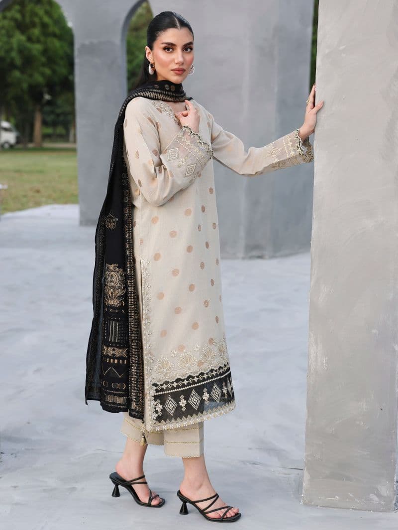 Embroidered Jacquard Suit - EWU6V3-33464-3P thumbnail