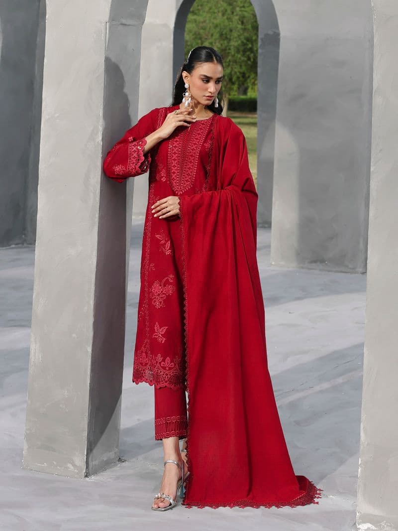 Embroidered Jacquard Suit - EWU6V3-33465-3P thumbnail
