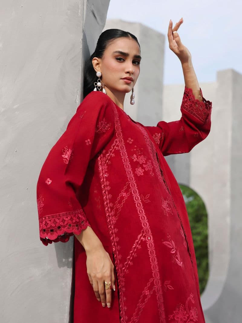 Embroidered Jacquard Suit - EWU6V3-33465-3P thumbnail