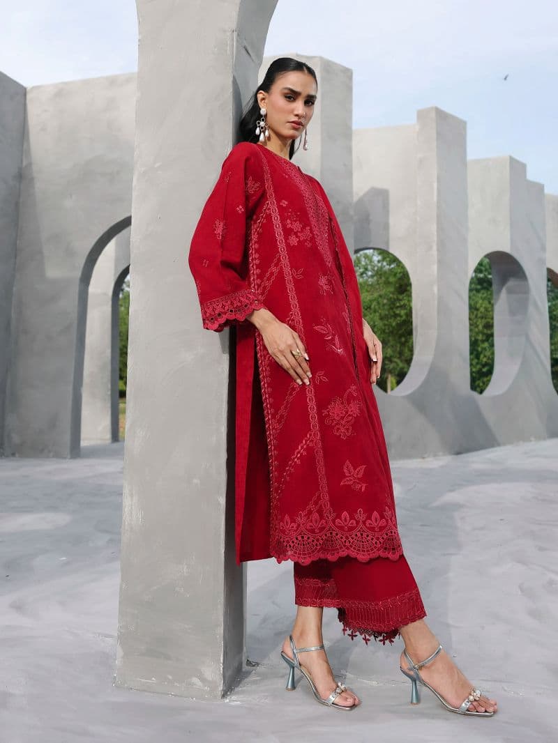 Embroidered Jacquard Suit - EWU6V3-33465-3P thumbnail