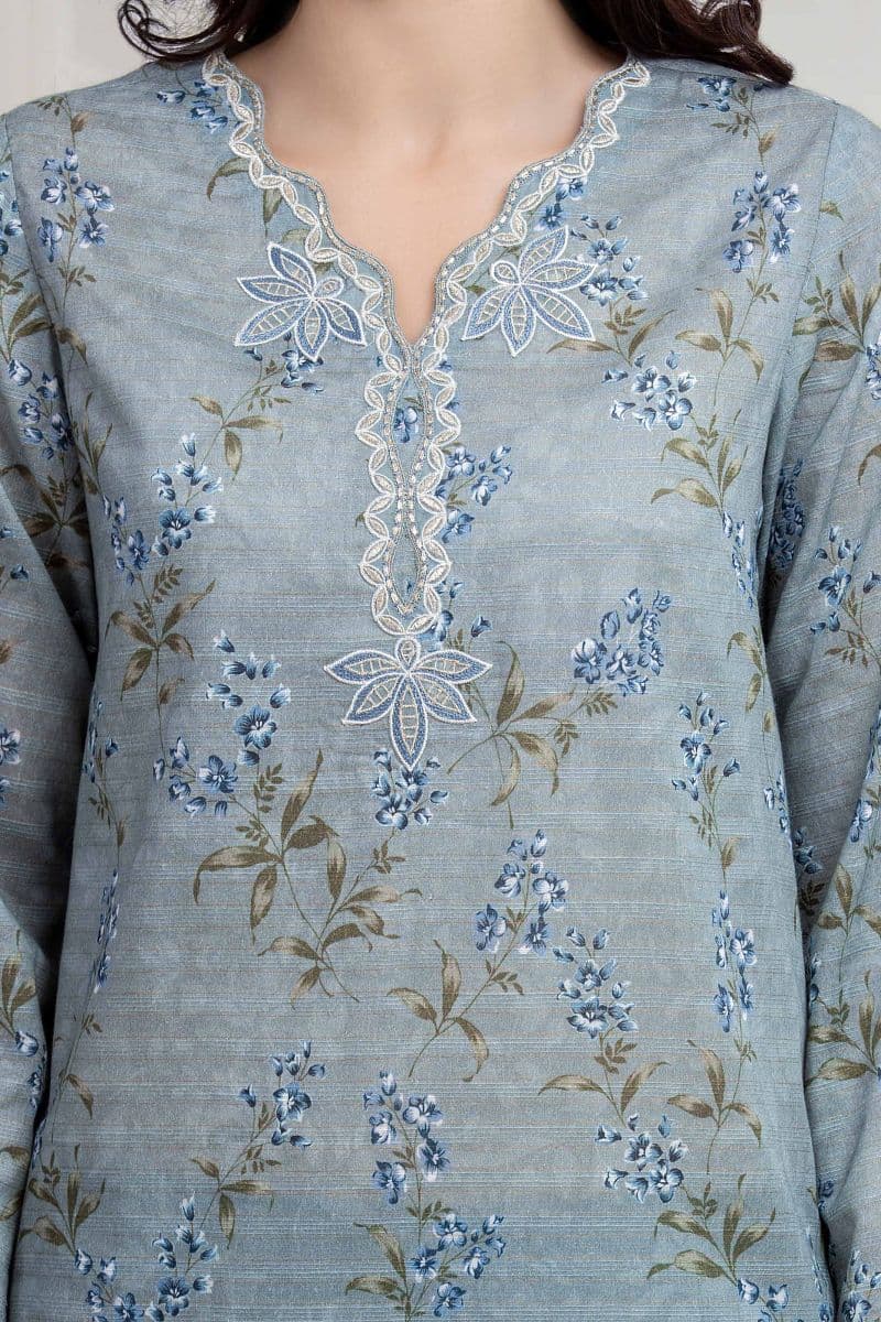 Embroidered Zari Lawn Suit - EWU6V23-33420-3P