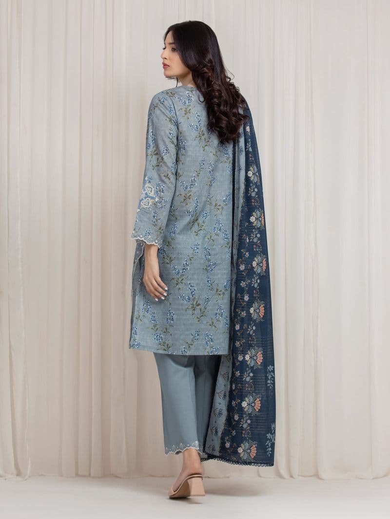 Embroidered Zari Lawn Suit - EWU6V23-33420-3P