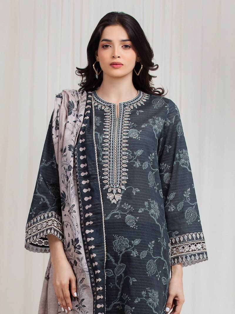Embroidered Zari Lawn Suit - EWU6V23-33402-3P