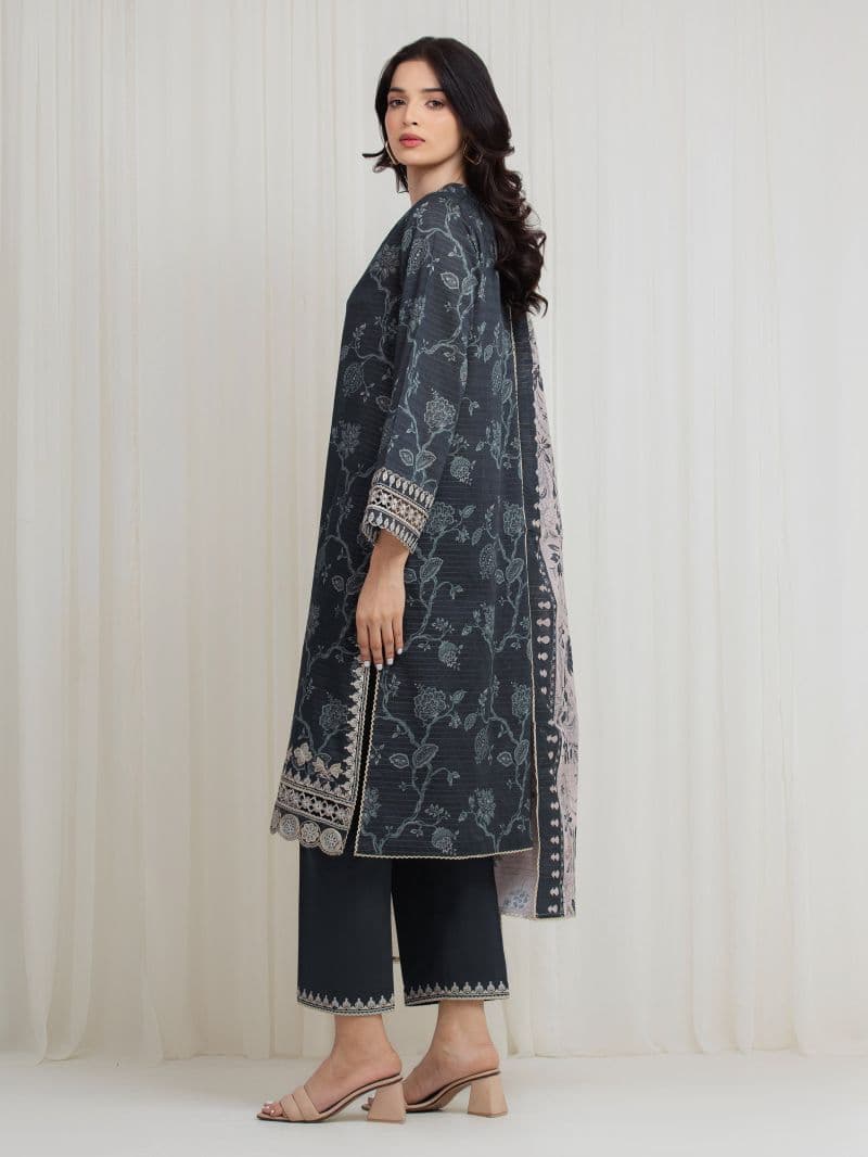 Embroidered Zari Lawn Suit - EWU6V23-33402-3P