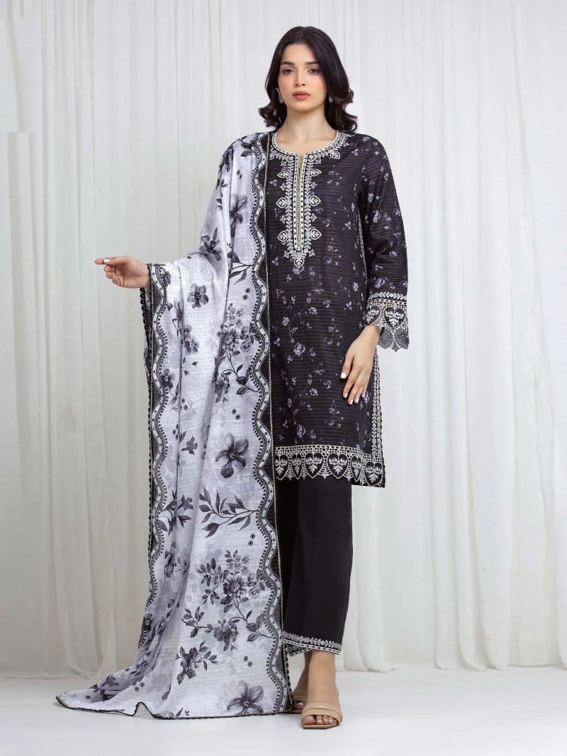Embroidered Zari Lawn Suit - EWU6V23-33415-3P