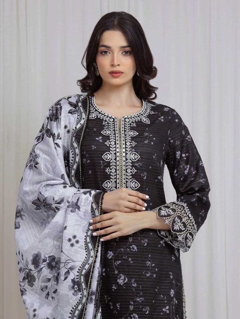 Embroidered Zari Lawn Suit - EWU6V23-33415-3P