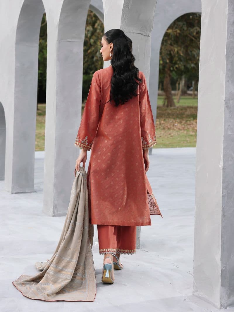 Embroidered Jacquard Suit - EWU6V3-33461-3P