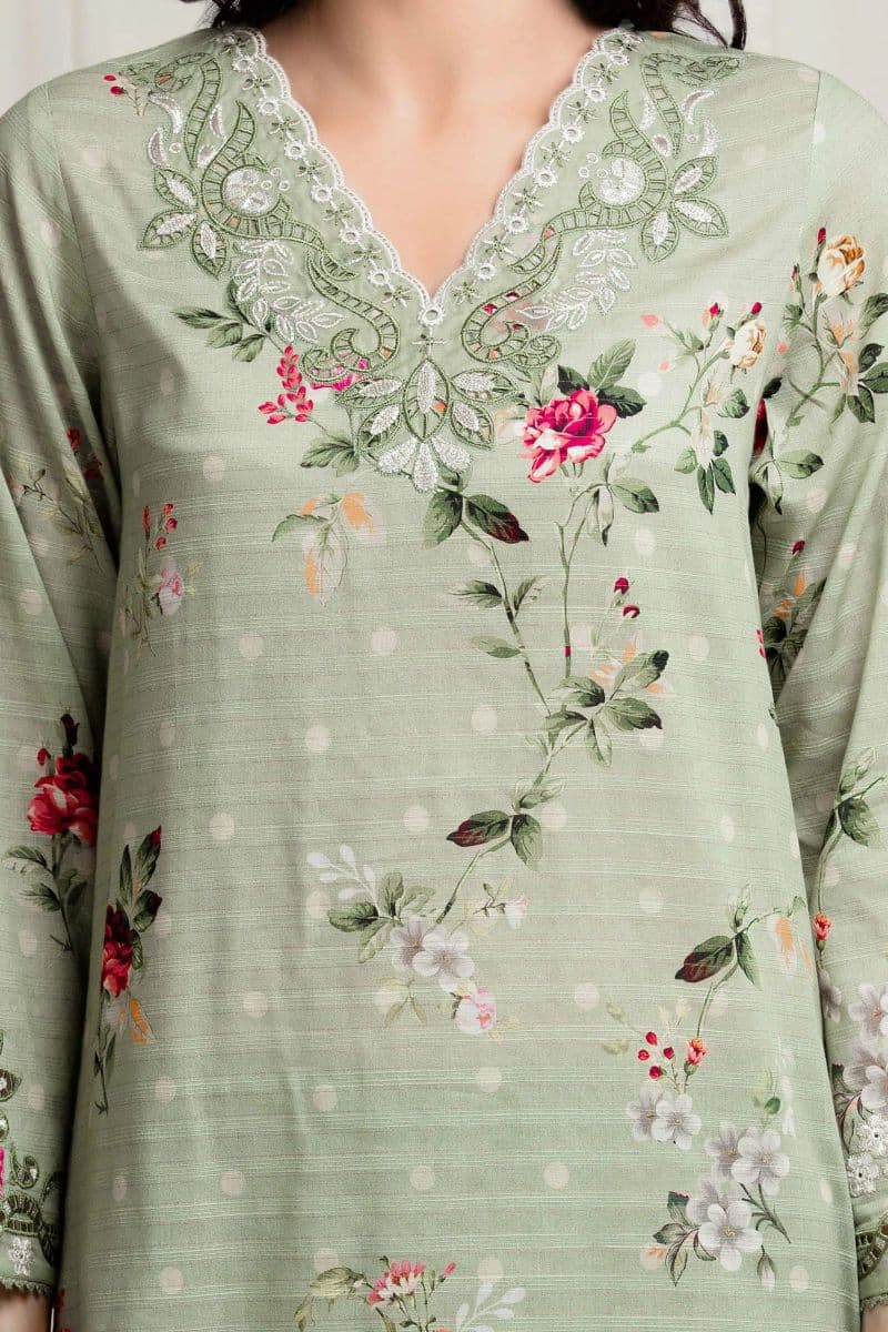 Embroidered Zari Lawn Suit - EWU6V23-33405-3P