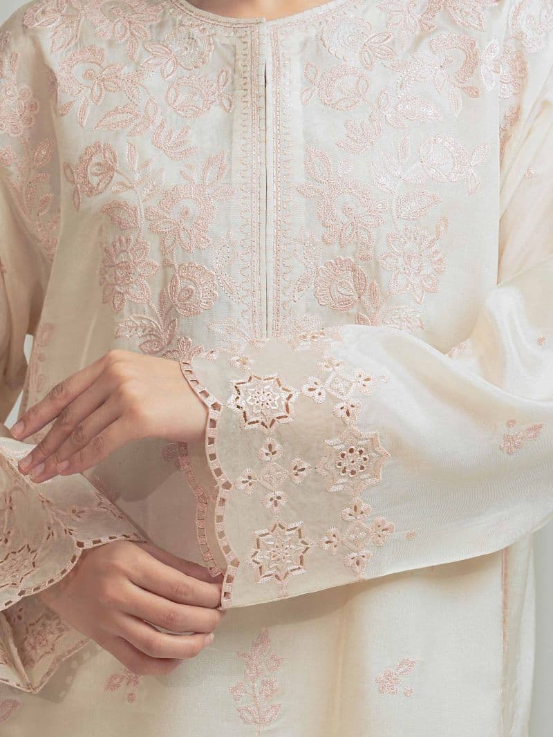 Embroidered Silk Suit - EWU6V24-32103-3P