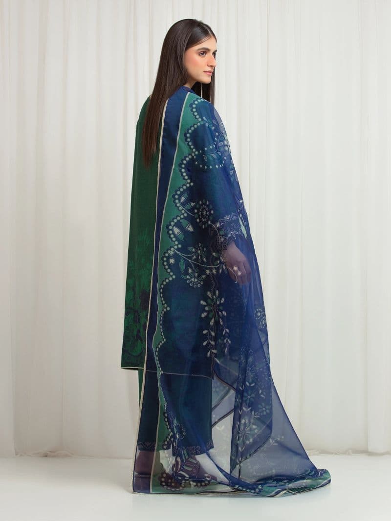 Embroidered Raw Silk Suit - EWU6V16-33531-3P thumbnail