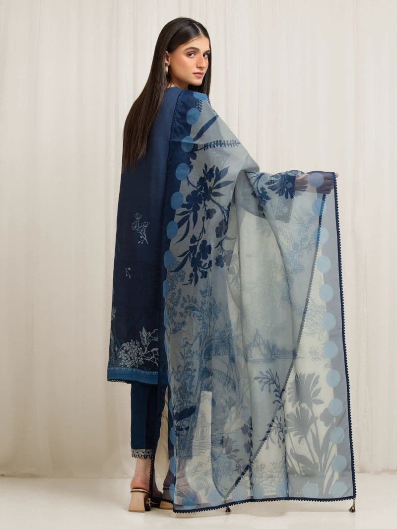 Embroidered Raw Silk Suit - EWU6V16-33532-3P thumbnail