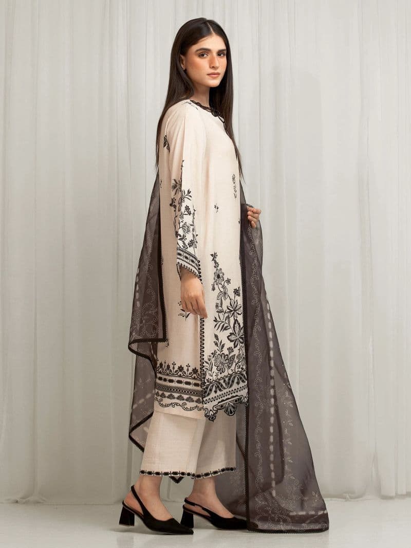 Embroidered Raw Silk Suit - EWU6V16-33533-3P thumbnail