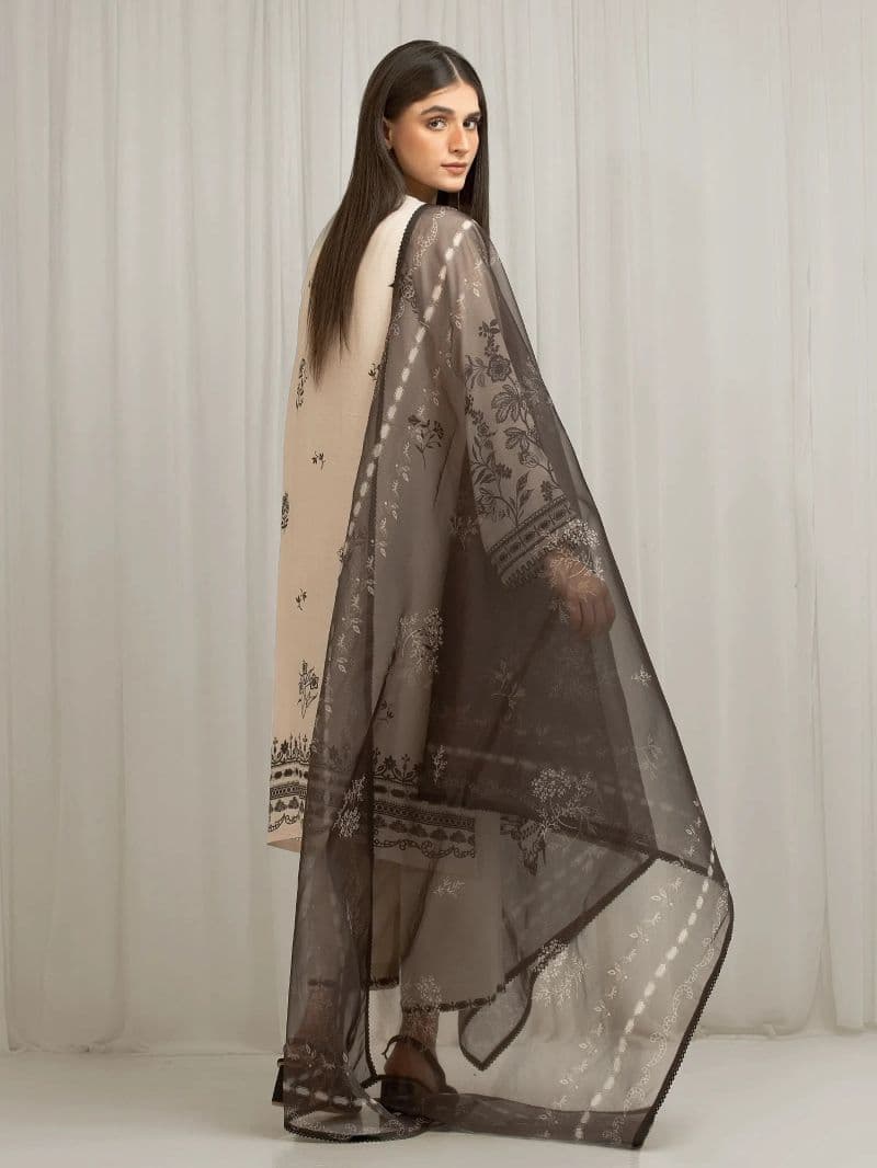 Embroidered Raw Silk Suit - EWU6V16-33533-3P thumbnail