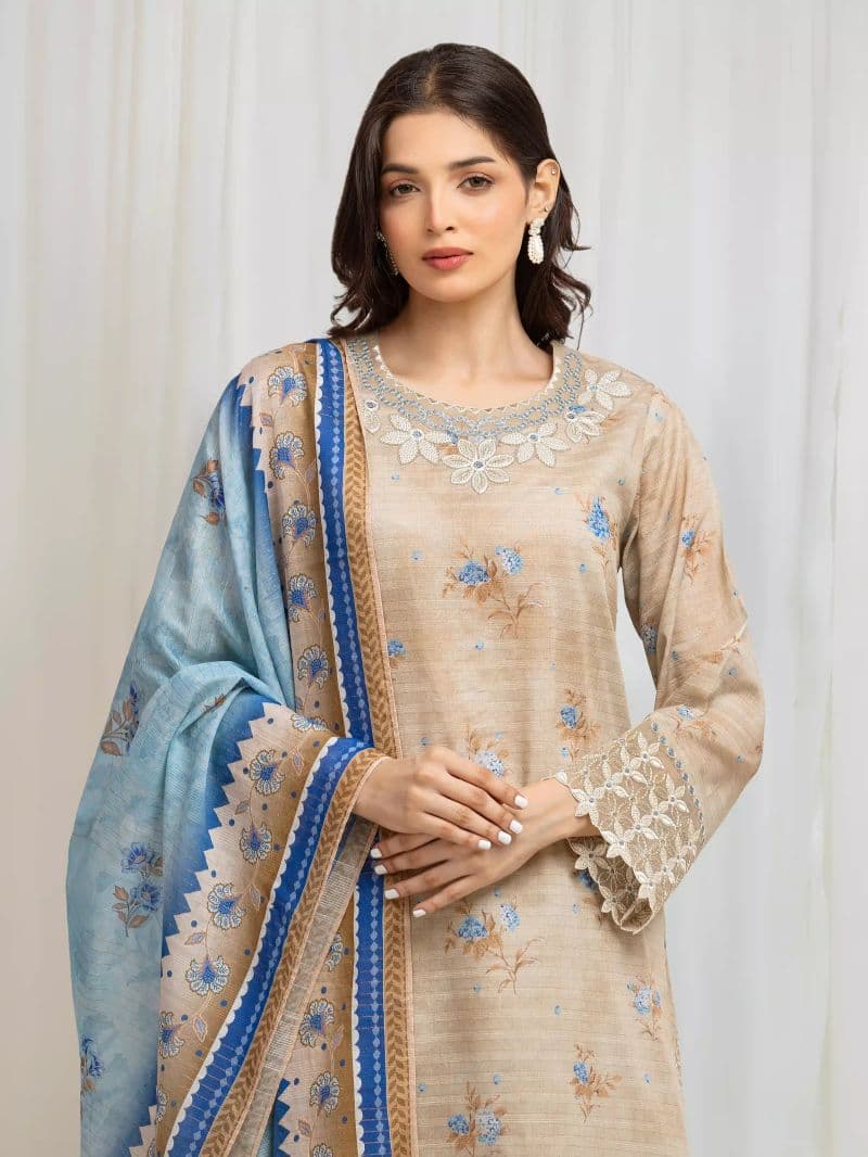 Embroidered Zari Lawn Suit - EWU6V23-33409-3P