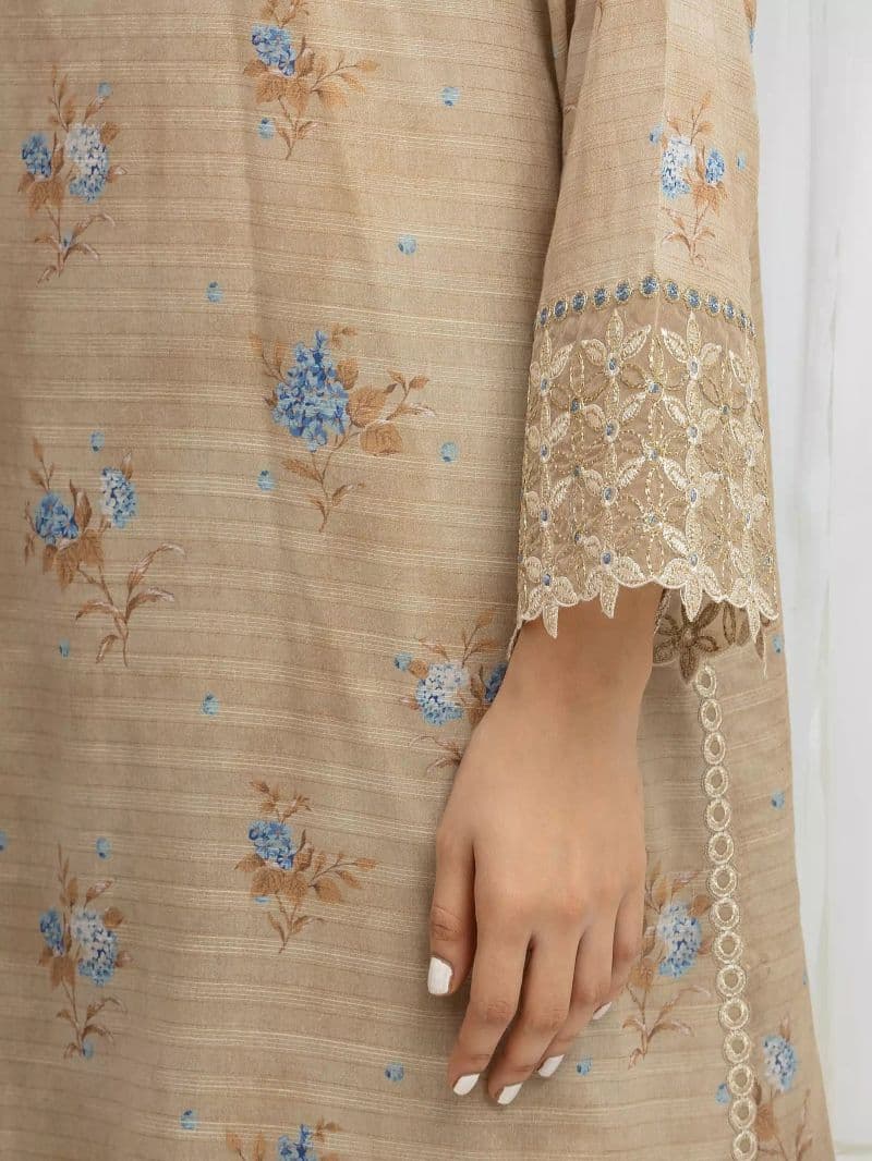 Embroidered Zari Lawn Suit - EWU6V23-33409-3P