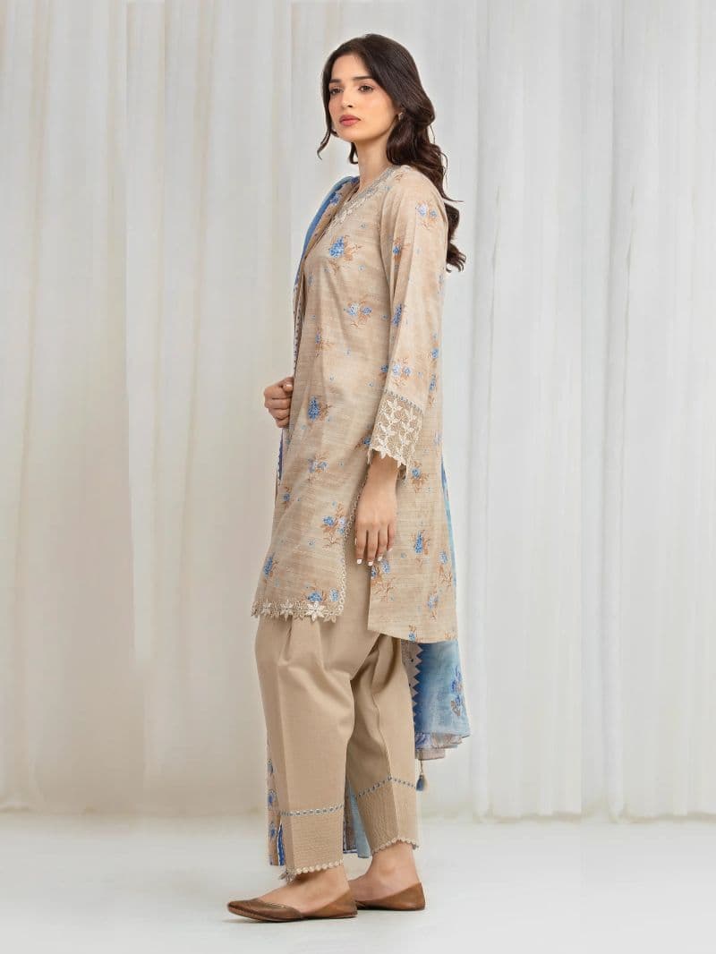 Embroidered Zari Lawn Suit - EWU6V23-33409-3P