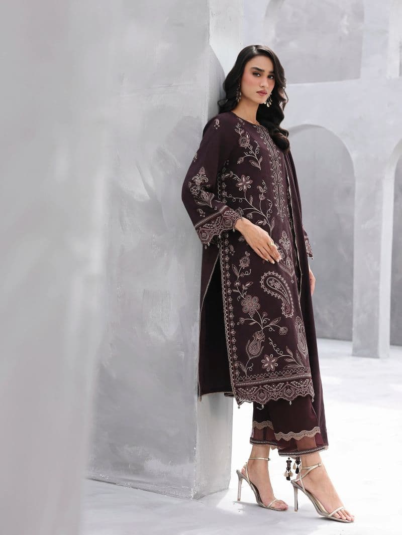 Embroidered Jacquard Suit - EWU6V3-33467-3P thumbnail