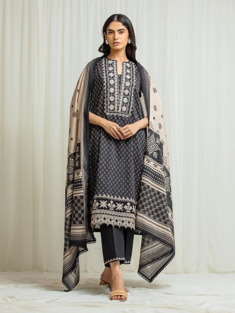 Embroidered Lawn Suit - EWU6V1-33006-3P thumbnail